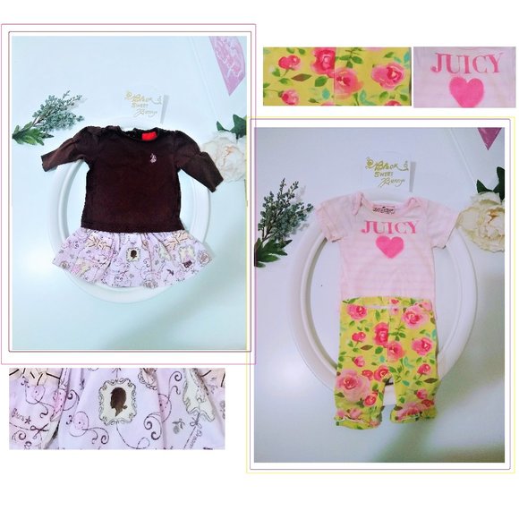 JUICY COUTURE & US POLO ASSN 2 BUNDLE SET 0-6M - Picture 1 of 15